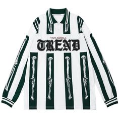 High-quality fabric:Cotton(100%).Clothing details:Striped Skull.SIZE GUIDE Football Jersey Outfit, Spring T Shirts, Football Fashion, Women Streetwear, Jersey Outfit, Vintage Jerseys, Polo T Shirt, Clothing Details, Jersey Design