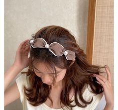 Faux Pearl Fabric Headbandmeasurement is cm.Product Information Material: Polyester Color: 05 - Pink