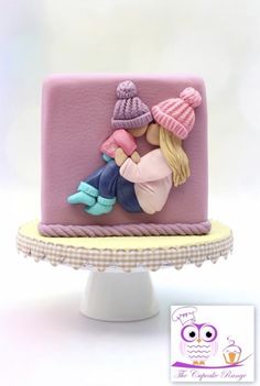 Happy Birthday Love Cake, Cake Painting Tutorial, Birthday Cake For Mum, Amazing Baby Shower Cakes, Half Birthday Cakes, Cube Cake, Decorating Frosting, Christening Cakes