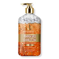 17.0 oz Limited Edition Pumpkin Spice & Vanilla Chai Herbal Body Moisturizer - Hempz | Ulta Beauty Hempz Pumpkin Spice Lotion, Vanilla Chai, Body Lotion Cream, Skin Care Cleanser, Body Moisturizers, Makeup Bag Organization, Exfoliate Face, Acne Blemishes, Free Products