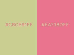 two different colored squares with the words cbce9ff and e738f