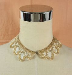 Elevate your outfit with this Vintage Beaded Collar. #VintageFashion #RockabillyStyle #ChokerNecklace #1950sFashion   #eBay #eBayStore #eBaySeller #Rockabilly #BeadedCollar #BadReputationBoutique #EbayVintage #Vintage #VintageCollar #SatinCollar #1950s #GeekCore #Preppy #Beaded #VintageChoker #Chokers #Collars Bad Reputation, 1950’s Fashion, Vintage Choker, Beaded Collar, Choker Collar, Rockabilly Fashion, 1950s Vintage, White Beads, Vintage Accessories