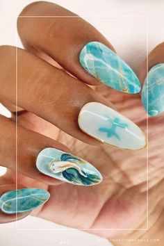 aquamarine summer nails Aquamarine Nails, Short Nails Acrylic, About Pisces, Nails Ombre, Artistic Ideas, Ombre Fashion, Blue Nail Designs