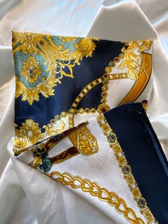 Satin head scarf can be worn in multiple ways size 36*36 in Satin Head Scarf, Head Scarf, Red Gold, Blue Gold, Animal Print, Satin, Red, Gold, Blue