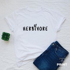 Vegan shirt Herbivore T-shirt womens or unisex slogan shirt | Etsy Girl Power T Shirt, Italian Shirts, Feminism Shirt, Girl Power Shirt, Engaged Shirts, Slogan Shirts, Style T Shirts, Paris T Shirt, Feminist Shirt