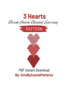 the cover for three hearts, a cross stitch pattern