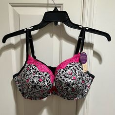 Size 42d. Get The Girls A Boost. Brand New With Tag Pink Full Cup Partially Lined Bra, Sleep Wear, Women's Intimates, Black Pink, Sleep, Brand New, Bra, Pink, Women Shopping