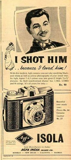 an old advertisement for the i shot him camera