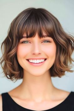 Bob Side Bangs, Wavy Bob With Bangs, Wavy Short Bob, Hairstyle Bob, Long Bob With Bangs, Bob With Fringe, Layered Bob With Bangs, Bob Haircuts With Bangs, Hair 2025