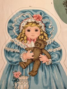 "Vintage Victorian Doll Fabric Panel, Cut & Sew Doll, Petite Bebe  by VIP, Soft Pillow Doll or Standing Shelf Doll, to Sew, 1990's, Rare 100% Cotton Fabric Fabric Panel size approx 17\" x 43\" Doll design measures approx. 18.5\" tall x 11\" wide at the base Make a pillow doll, or a shelf standing soft doll. The green base / bottom of the doll design says \"Petite BeBe, Circa 1890\" Stored in a Clean Smoke-free Home." Stamped Fabric, Sew Doll, Pillow Doll, Standing Shelf, Doll Design, Fabric Stamping, Victorian Dolls, Soft Pillow, Fabric Panel