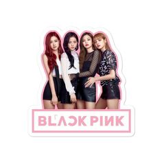 the blackpink sticker is shown on a white background