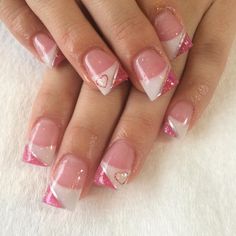 Pink Tips Valentines Nails, Fashion Nails 2023, Valentines French Tip Nails, Sophisticated Nails, Beauty Hacks Nails, Manicure Nail Designs, Gel Nail Art Designs