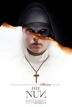 the nun movie poster with an evil nun