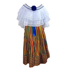 Celebrate the rich heritage of Panama with our meticulously handcrafted Panamanian Traditional Dress Pollera Tumba Hombre, designed for young enthusiasts of traditional Panamanian culture.What’s Included: Each set includes a beautifully handcrafted blouse and a skirt. When you purchase your dress, you also get your pompoms and yarn in blue. Sizes Available: S to XXL with a skirt length that varies depending on the size. See our size chart for the measurements of the blouse. The skirt measurement Panama Dress Traditional, Panamanian Clothes, Panamanian Culture, Skirt Measurement, Hispanic Culture, Halloween Stuff, Traditional Dress, Traditional Dresses, Skirt Length