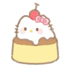 an image of a hello kitty cupcake with a cherry on top that says go