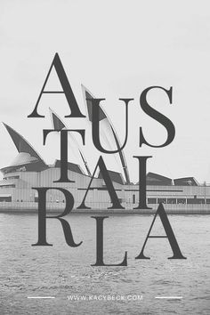 black and white photo with the words austral ria in front of an opera