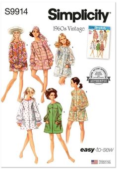 an image of women's dress and coat sewing pattern from the early 1960s or early 1970s