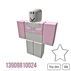 an image of a pink and white robot with a star on the bottom right side