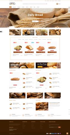 the bread shop website is displayed on a tabletop, with an image of different types of bread