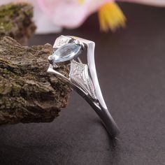 "14k solid white gold art deco sky topaz promise ring for her, Unique dainty antique style womens engagement ring, Vintage style promise ring WE OFFER UNLIMITED PERIOD INSTALLMENTS PLAN This is a beautiful, stunning, feminine ring that works well for all occasions, styles, and ages. You will love it! Same ring in rose gold: https://www.etsy.com/listing/255354124/art-deco-ring-topaz-ring-gold-art-deco?ref=shop_home_feat_3 Ring information: Main stone: Sky Topaz Approximate size: 6*3mm Accent ston Elegant Silver Marquise Birthstone Ring, Fine Jewelry White Gold Topaz Promise Ring, Dainty White Gold Topaz Ring For Anniversary, Dainty White Gold Topaz Promise Ring, Aquamarine Diamond Ring For Promise, Art Deco Gemstone Jewelry For Promise Ring, Silver Sterling Silver Art Deco Topaz Ring, Elegant Aquamarine Birthstone Ring In White Gold, Art Deco White Gold Topaz Ring Gift