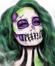 Epic Ink Liner, Beetlejuice Makeup, Skeleton Makeup, Cool Halloween Makeup, Face Paint Makeup