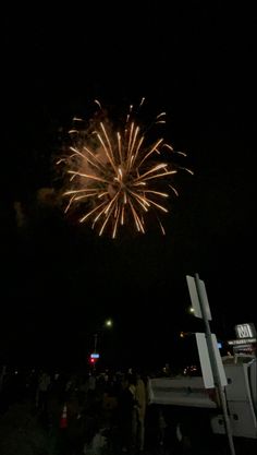 fireworks are lit up in the night sky