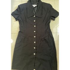 Nicole Studio Women Black Vintage Dress Button Down Nwt Size 16. Inventory F1 Black Vintage Dress, Vintage Black Dress, Black Vintage, Button Dress, Vintage Dress, High Low Dress, High Low, Vintage Dresses, Size 16