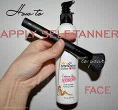 Like to fake-tan? Applying self-tanner to your face with fingers might result in streaks. Try applying it with a brush instead! #tantutorial Fake Tan Lotion, Self Tanner For Face, Self Tanning Tips, Tanning Bed Lotion, Tanning Skin Care, Sunless Tanning Lotion, Best Tanning Lotion, Face Tips, Tanning Tips