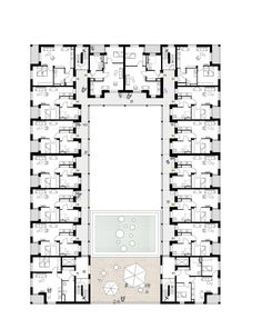 the floor plan for an office building with multiple floors and several rooms, including one bedroom