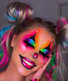 Carnaval Make-up, Halloween Makeup Clown, Halloweenský Makeup, Holloween Makeup, Cute Halloween Makeup, Cool Halloween Makeup, Halloween Eye Makeup