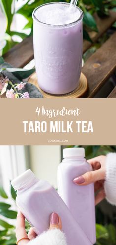 Taro Milk Tea How To Make Taro Boba Tea, Taro Milk Tea Boba Recipe, Taro Tea Boba, Dreamy Tea Party, Tea With Condensed Milk, Creamy Tea Drinks, Healthy Milk Tea Recipe, Best Tea Drinks, Drinks With Milk Recipes