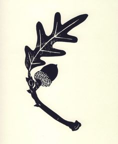 a black and white drawing of a tree branch with a bird perched on top of it