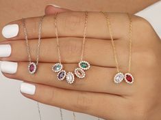 Initial Personalized Family Oval Birthstone Necklace, Birthstone Jewelry, Birthstone Necklace For Mom, Birthstone Mom Gifts, Valentine's Day ♥ Personalized piece for your self or for someone special in your life... ♥ Dainty Name Necklace the most unique jewelry you can find... ♥ The most meaningful and most unique gift perfect gift for you and your loved ones ♥ ★ PRODUCT DETAILS; High Quality Solid 925 Sterling Silver - Gold Plated - Rose Gold Plated ♥ Personalized piece for your self or for som Oval Necklace With Sparkling Stones For Gift, Oval Crystal Necklaces For Gifts, Oval Crystal Necklace As A Gift, Oval Crystal Necklace For Gift, Oval Crystal Necklace For Gifts, Birth Stones Chart, Family Birthstone Necklace, Necklace Birthstone, Healing Necklace