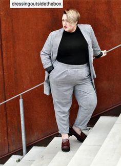 Plus Size Androgynous Fashion, Masc Lesbian Fashion, Androgynous Fashion Plus Size, Enby Fashion, Lesbian Fashion, Plus Size Fall Outfit