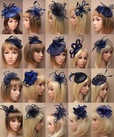 NAVY FASCINATOR, WEDDING, PROM, RACES, ASCOT, OCCASION - CHOOSE DESIGN - LOT Fascinator Hats Outfit, Navy Fascinator, Fascinator Hats Wedding, Fascinator Wedding, Blue Fascinator, Derby Fascinator, Fascinator Hairstyles, Tea Party Hats