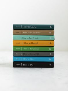 five books stacked on top of each other