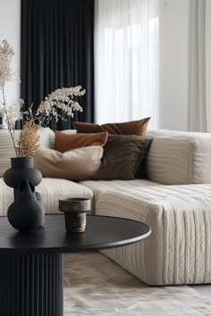 Elegant Black and Beige Living Room Inspirations Living Room Designs Cream And Black, Cozy Living Rooms Black And White, Black White Cognac Living Room, Black Beige Wood Living Room, Black And White And Neutral Living Room, Black Beige And Wood Living Room, Black And Beige Color Scheme, Beige Brown And Black Living Room, White Brown And Black Living Room