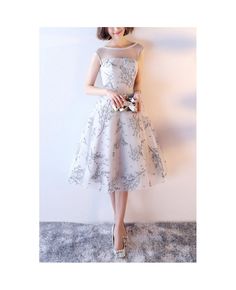 Get 10% off now! Buy special grey printed knee length homecoming dress backless at cheap price online. Free stable shipping and pro custom service since 2009. Hoco Dress, Dress Backless, Illusion Dress, Illusion Neckline, Hoco Dresses, Formal Party, Style Dresses, Homecoming Dress, Homecoming Dresses