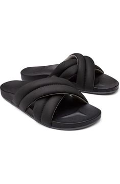 OluKai Hila Water Resistant Slide Sandal (Women) | Nordstrom Beach Slides With Ortholite Insole And Open Toe, Comfortable Foam Slip-on Sandals, Comfortable Foam Slide Sandals, Beach Slippers With Cushioned Foam Footbed, Beach Foam Slippers With Cushioned Footbed, Outdoor Synthetic Slippers With Arch Support, Comfortable Foam Sandals With Removable Insole, Comfortable Sandals With Removable Foam Insole, Lightweight Comfortable Sport Sandals With Arch Support