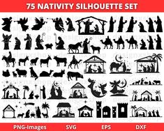 75 nativity silhouettes set