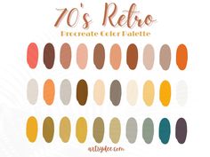 an image of the color palette for 70's retro