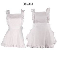 two white dresses with ruffles on them