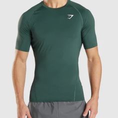 New Without Tags. Never Worn. Size Large. Baselayer Fit - Muscle-Shaping Flatlock Seams - Sweat-Wicking Properties - Heat-Sealed Gymshark Logo To Chest - 88% Recycled Polyester, 12% Elastane