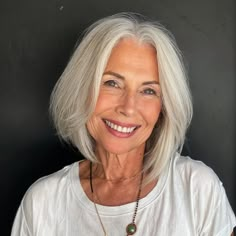 Silver Bob, Beautiful Aged Women, Silver Sisters, Bob Hairstyles For Thick, Full Hair, Silver Age, Grey Hair, White Hair