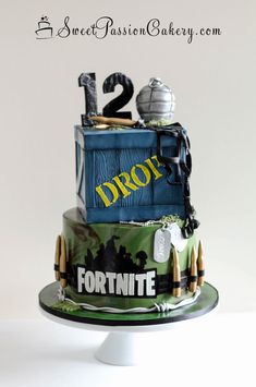 12th Birthday Cake Boy, Playstation Cake, Birthday Cake Boy, Fort Nite