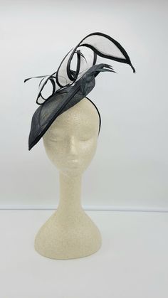 Beautiful Large Black and White Hat. Large brim. Black Wedding Hat, Fascinator Bridesmaids Hat Kentucky Derby, Cocktail Party, Tea Party, funeral - Rare find - Ready to ship - Fast Shipping - Free Shipping - Group discount available - Customize by adding different color flowers and or feathers Check my store for for styles and colors. Hatsandpearls.etsy.com Find more at my website for more styles: www.hatsandpearls.com Reach out to me if you can't find what you are looking for. I can make cake c Black Hat-style Headpieces For Wedding, Black Hat Headpiece For Wedding, Black Hat Style Headpieces For Wedding, Black Structured Crown Costume Hat For Party, Black Curved Brim Headpiece For Party, Black Costume Hat With Structured Crown For Party, Fitted Black Hat For Wedding, Black Party Headpieces With Curved Brim, Black Party Headpiece With Curved Brim