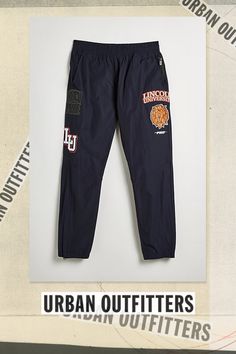 Lincoln University UO Exclusive woven jogger sweatpants from our limited-edition Lincoln University merch collection. Warm-up joggers in a regular fit with a pull-on waist and Lincoln University patch detailing at the legs. Finished with side and back pockets and two zip pockets. Lincoln University is the nation’s first degree-granting HBCU, and with this exclusive merch drop, UO has committed to a donation to the school. Find them only at Urban Outfitters. Features Lincoln University UO Exclusive woven jogger sweatpants Part of our exclusive Lincoln University collection With this exclusive merch drop, UO has committed to a donation to the school UO exclusive Content + Care 50% Polyester, 50% cotton Machine wash Imported Size + Fit Measurements taken from size Medium Rise: 10" Inseam: 29" Navy Sweatpants For Streetwear, Navy Relaxed Fit Joggers For Streetwear, Navy Sporty Joggers For Streetwear, Navy Athleisure Joggers For Streetwear, Sporty Cotton Bottoms By Urban Outfitters, University Merch, Lincoln University, Merch Collection, Jogger Sweatpants