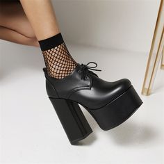 Shop Black Platform Loafer Lace Up Chunky Heeled Ankle Boots with Round Toe color Black for Going out, Music Festival, Party with worldwide Free shipping & Free return. Bongo Platform Shoes, Music Festival Party, Gladiator Heels, Women Platform Shoes, Round Toe Shoes, Platform Block Heels, Platform Loafers, Platform Ankle Boots, Black Platform