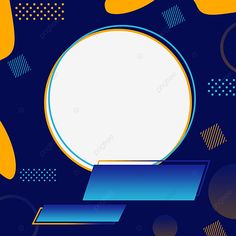 an abstract blue and yellow background with circles, dots, shapes, circle png and psd