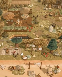 an aerial view of a farm with lots of animals